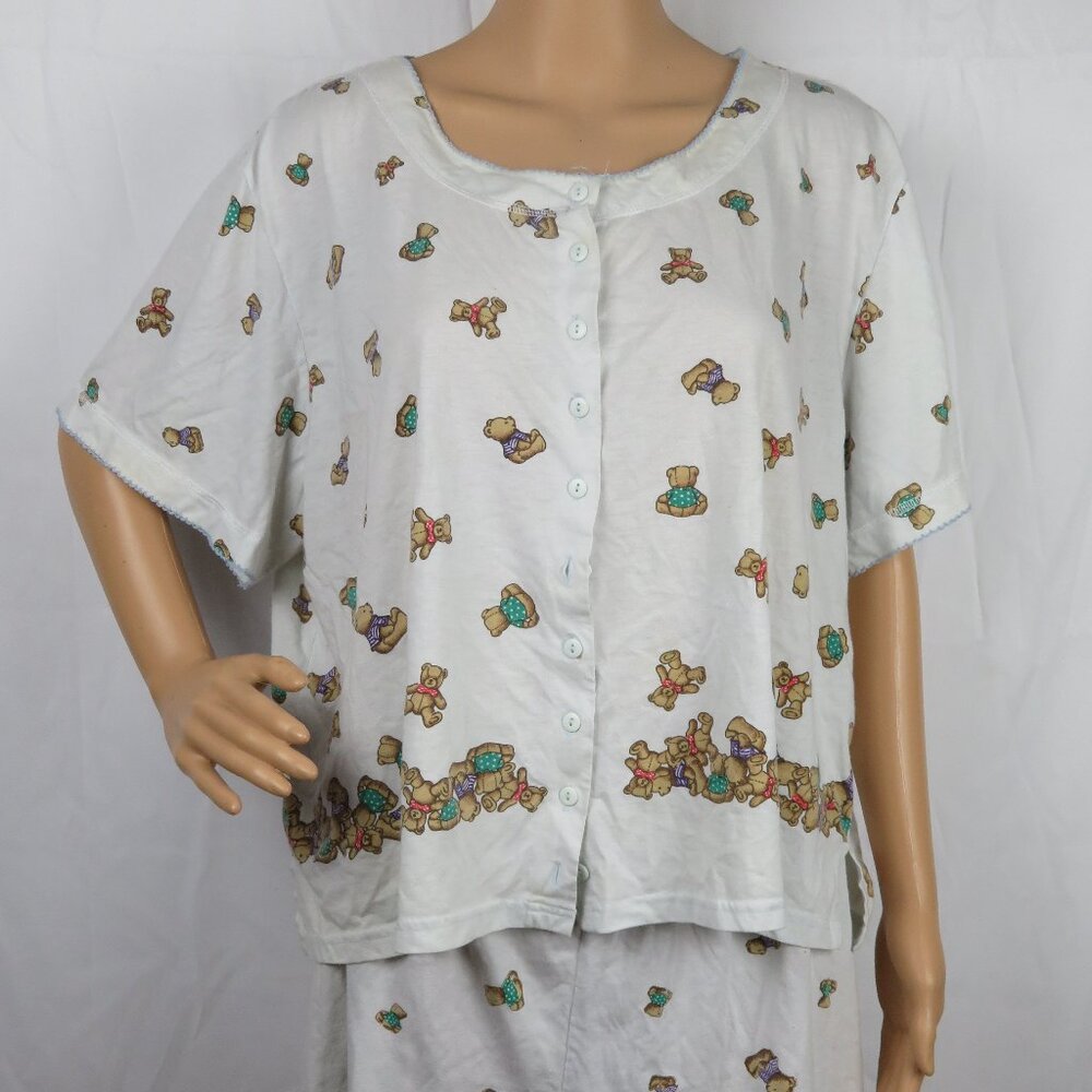 Secret Treasures 2XL Vintage Teddy Bear Pj Set Night Cute Grandma 90s Plus Size